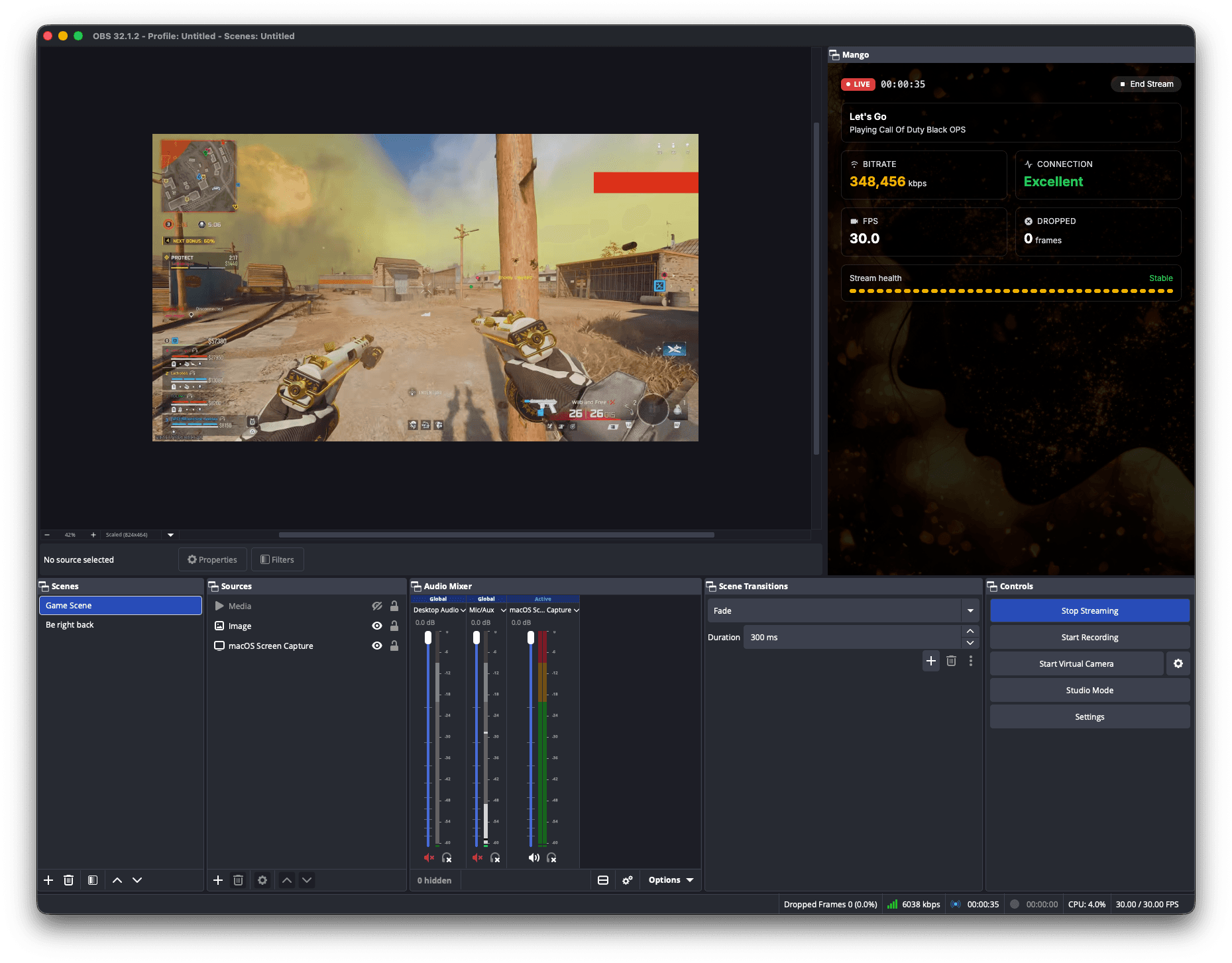 Mango OBS Plugin: macos screenshot 2